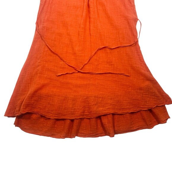 Sleeveless Cotton dress Layered Tunic Top orange size large Marie Claire - Picture 11 of 16